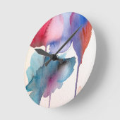 Blume Aquarell Moderne Blumenarchitektur Runde Wanduhr (Winkel)