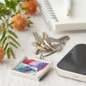 Blume Aquarell Moderne Blumenarchitektur Schlüsselanhänger (Seite)