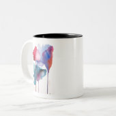 Blume Aquarell Moderne Blumenarchitektur Zweifarbige Tasse (Vorderseite Links)