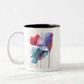 Blume Aquarell Moderne Blumenarchitektur Zweifarbige Tasse (Links)