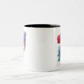 Blume Aquarell Moderne Blumenarchitektur Zweifarbige Tasse (Mittel)