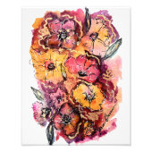 Blume Aquarell Rosa, Orange und Magenta Fotodruck (Vorne)