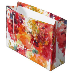 Blume Aquarell Rotes Orange  Große Geschenktüte