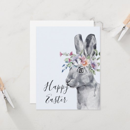 Blume Aquarell Sonniges Ostern Karte (Vorderseite/Rückseite Beispiel)