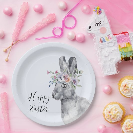 Blume Aquarell Sonniges Ostern Pappteller (Party)