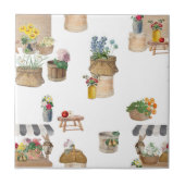 Blume Aquarellbauer Fliese (Vorderseite)