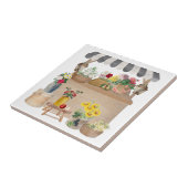 Blume Aquarellbauer Fliese (Seite)