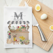 Blume Aquarellbauer Geschirrtuch (Viertel Falte)