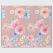 Blume Aquarellbild. Wassercolo Big Set Geschenkpapier (Flach)
