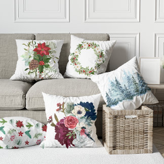 Blume Aquarellblütenkiefer Wintergarten Winterdeko Kissen