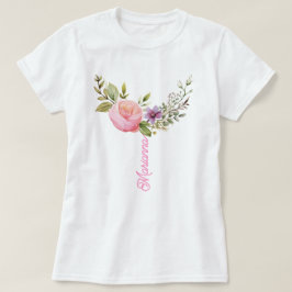 Blume Aquarelldruck, benutzerdefinierter T - Shirt