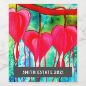 Blume Aquareller Blumenweinlabel Weinetikett (Einzelnes Label)