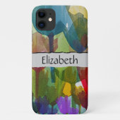 Blume, Aquarellfarben, Ihr Name Case-Mate iPhone Hülle (Rückseite)