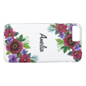 Blume Aquarellfarben leuchtend romantischer Blumen Case-Mate iPhone Hülle (Rückseite (Horizontal))
