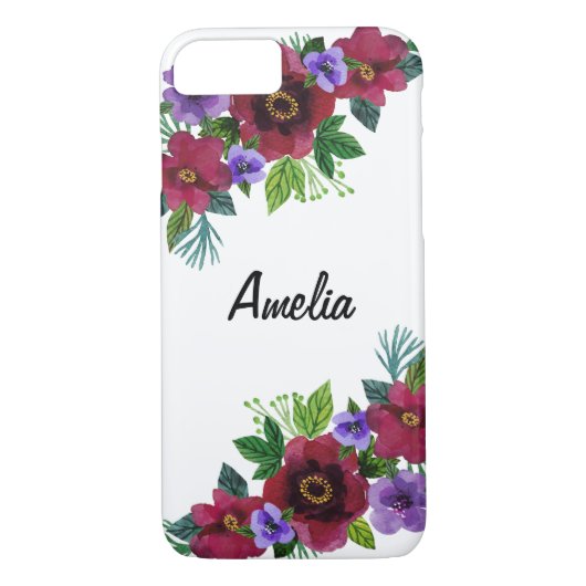 Blume Aquarellfarben leuchtend romantischer Blumen Case-Mate iPhone Hülle (Rückseite)