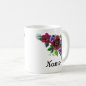 Blume Aquarellfarben leuchtend romantischer Blumen Kaffeetasse (VorderseiteRechts)