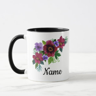 Blume Aquarellfarben leuchtend romantischer Blumen Tasse