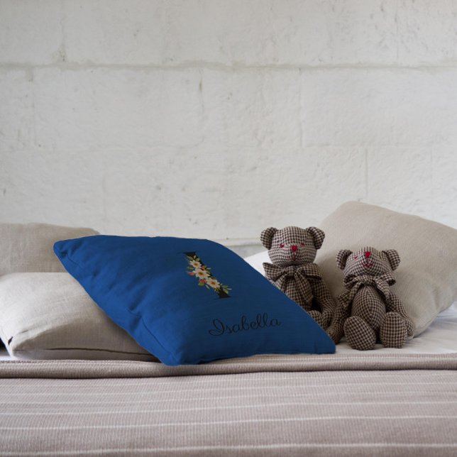 Blume Aquarellfarben Monogramm Kissen (Von Creator hochgeladen)