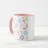 Blume Aquarellfarben, rosa, blau, romantisch Tasse (Vorderseite Links)