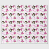 Blume Aquarellfarben, rosa Hochzeit des Fotos Geschenkpapier (Flach)