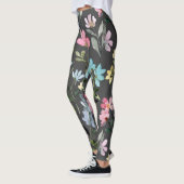 Blume Aquarellfarben Vintag Leggings (Links)