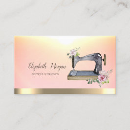 Blume Aquarellfarbene Schick Nähmaschine Gold Stre Visitenkarte