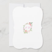 Blume Aquarellgarten Einhorn Kinderdusche Einladung (Rückseite)