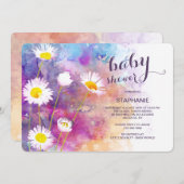 Blume Aquarellgarten Kinderdusche Einladung (Vorne/Hinten)