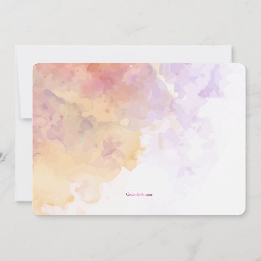 Blume Aquarellgarten Kinderdusche Einladung (Rückseite)