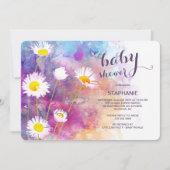 Blume Aquarellgarten Kinderdusche Einladung (Vorderseite)