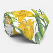 Blume Aquarellgelbe Lilien Krawatte (Gerollt)