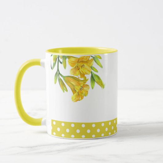 Blume Aquarellgelbe Lilien Tasse (Links)