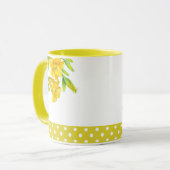 Blume Aquarellgelbe Lilien Tasse (Vorderseite Links)