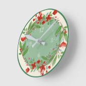 Blume Aquarellküche Runde Wanduhr (Winkel)