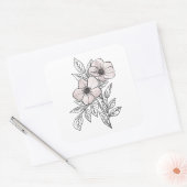 Blume Aquarellkunst, ästhetisches Element Quadratischer Aufkleber (Umschlag)