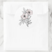 Blume Aquarellkunst, ästhetisches Element Runder Aufkleber (Tasche)