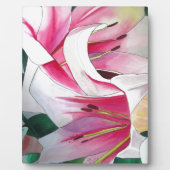 Blume Aquarellkunst in Weiß und Rosa Fotoplatte (Vorderseite)