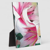 Blume Aquarellkunst in Weiß und Rosa Fotoplatte (Seite)