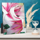 Blume Aquarellkunst in Weiß und Rosa Fotoplatte (Seite)