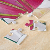 Blume Aquarellkunst in Weiß und Rosa Puzzle (Seite)