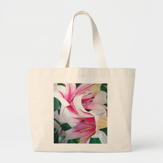 Blume Aquarellkunst Jumbo Stoffbeutel (Vorne)