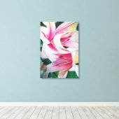 Blume Aquarellkunst Leinwanddruck (Insitu (Holzboden))