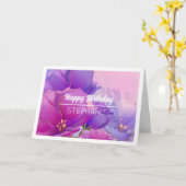 Blume Aquarellmalerei Individuelle Name Geburtstag Karte (Gelbe Blume)