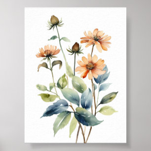 Blume Aquarellmalerei Poster