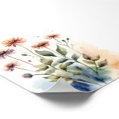 Blume Aquarellmalerei Poster (Ecke)