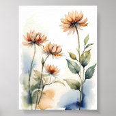 Blume Aquarellmalerei Poster (Vorne)