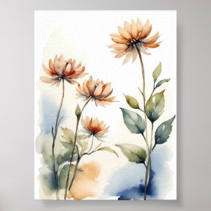 Blume Aquarellmalerei Poster