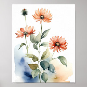 Blume Aquarellmalerei Poster