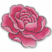 Blume Aquarellrosa Aufkleber (Vorderseite)