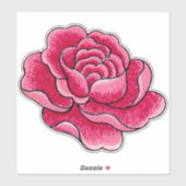 Blume Aquarellrosa Aufkleber (Blatt)